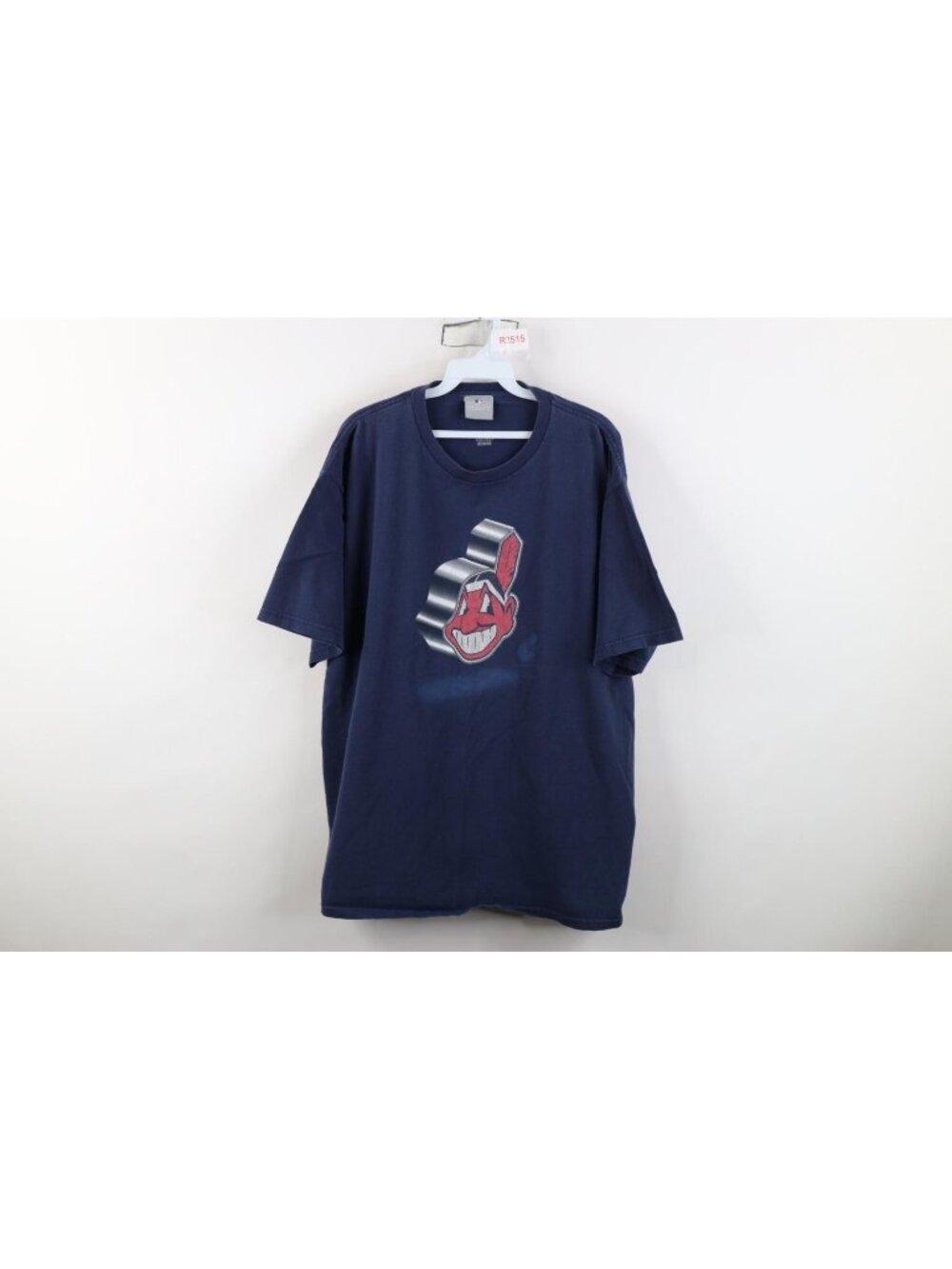 Vintage Chief Wahoo Cleveland Indians Baseball T-Shirt Mens Size XL Blue Cotton